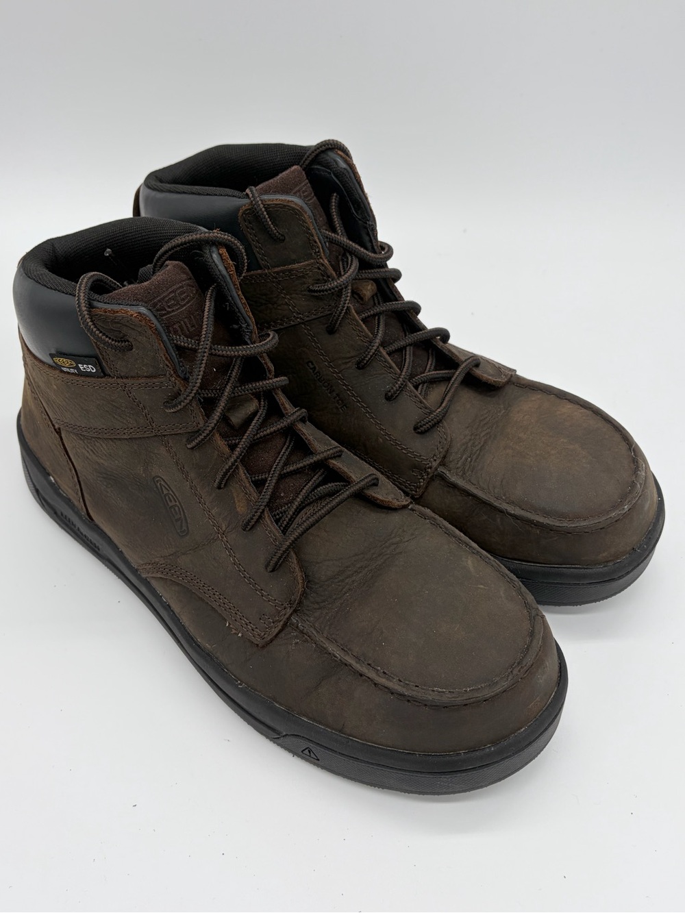 KEEN Men’s Dark Brown Leather Chukka Boots Steel Toe